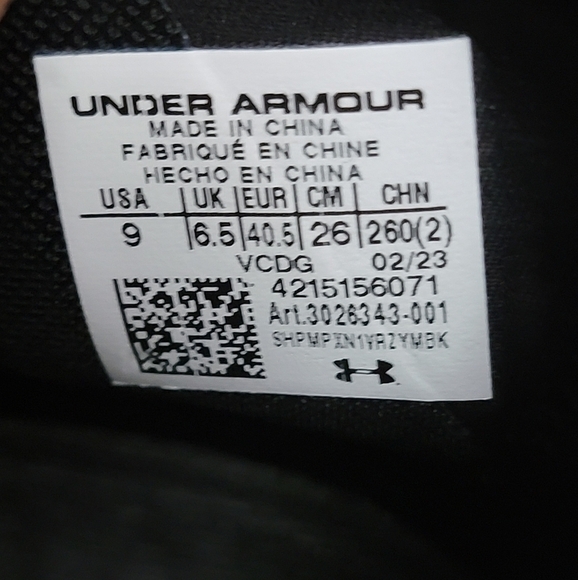 Under Armour Black and White Athletic Shoes - Picture 4 of 10